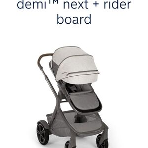 Nuna Demi Next Stroller with Rider Board - Light Gray